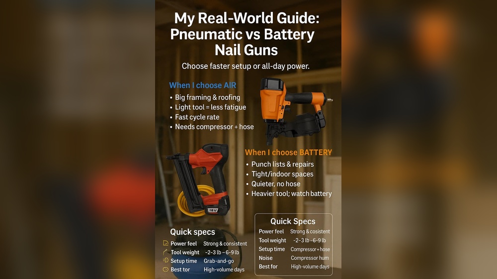 Air Compressor Vs Battery Nail Gun